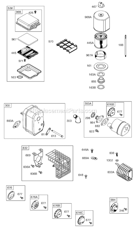 Page F Diagram and Parts List for 91200 0002-1385 Briggs and Stratton Engine
